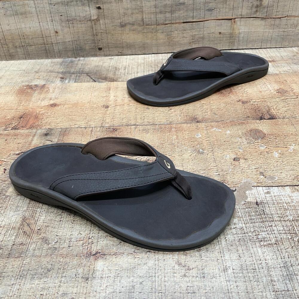 OluKai Sandals Womens Size 8 38 Brown Synthetic Ohana W Flip Flop Comfort Shoes